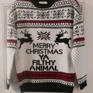 Daisys Boutique Black, White, and Red Holiday Sweater
